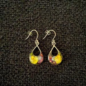 Hand Pressed Flower Earrings